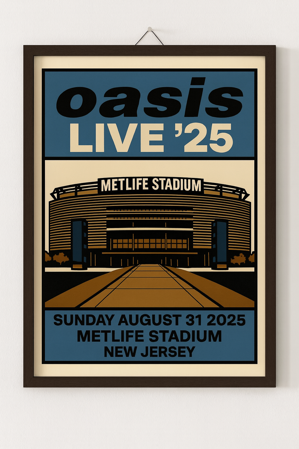 Oasis MetLife Stadium Concert Poster Print – Custom Music Wall Art – Gift of