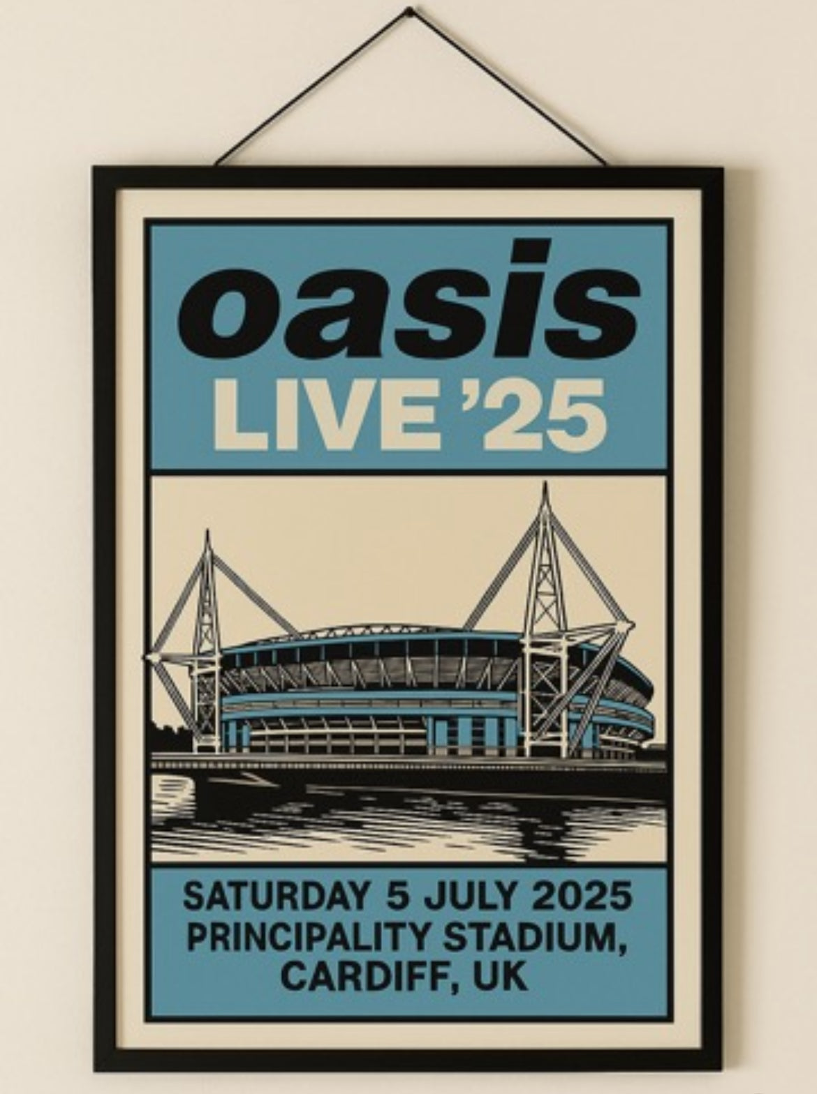 Oasis Cardiff Concert Poster Print – Custom Music Wall Art – Gift of