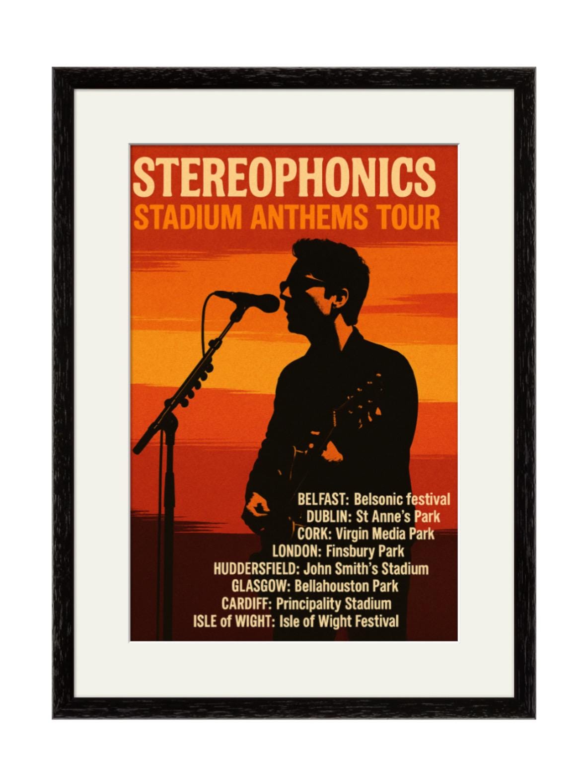 Stereophonics Stadium Anthems Tour Poster Print – Custom Music Wall Art – Gift