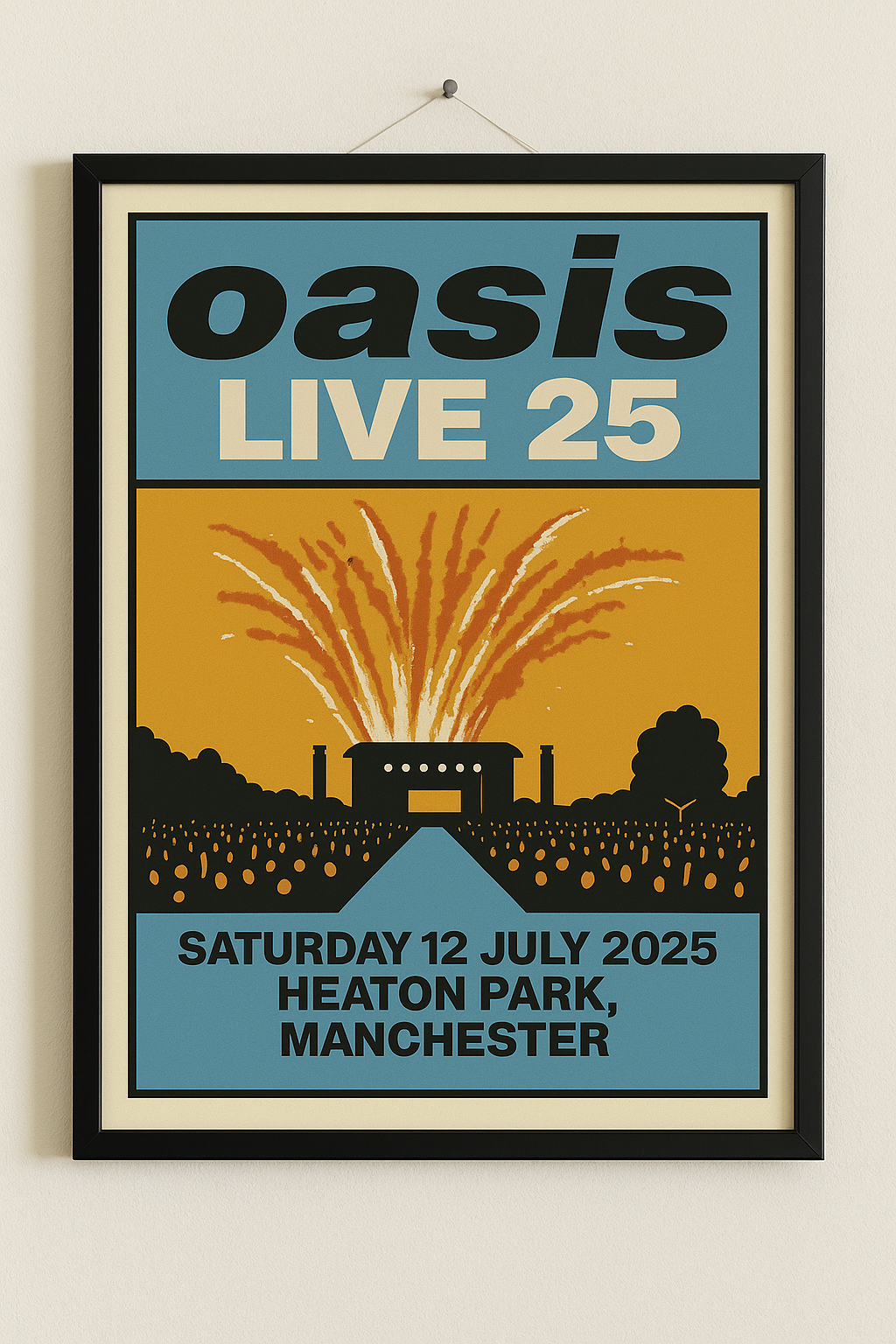 Oasis Manchester Concert Poster Print – Custom Music Wall Art – Gift of