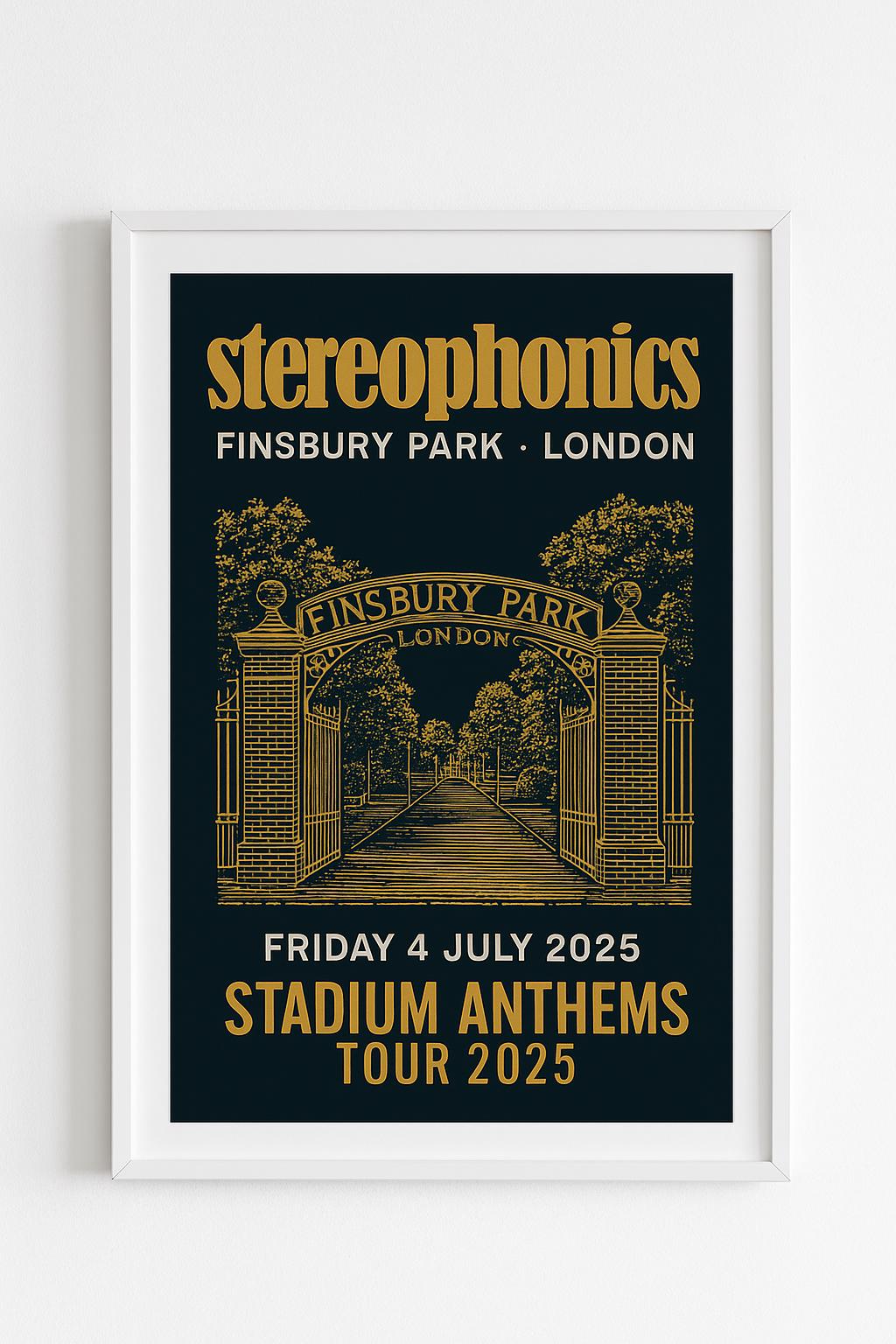 Stereophonics Finsbury Park Artwork Poster Print – Custom Music Wall Art – Gift