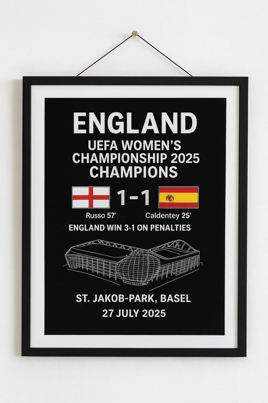 England Lionesses UEFA Championship Poster Print – Custom Sports Wall Art – Gift