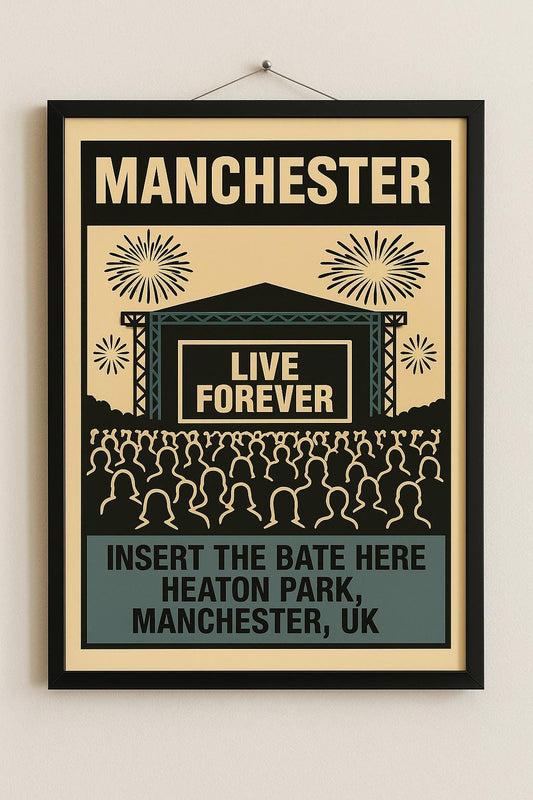 Oasis Heaton Park Concert Poster Print – Custom Music Wall Art – Gift