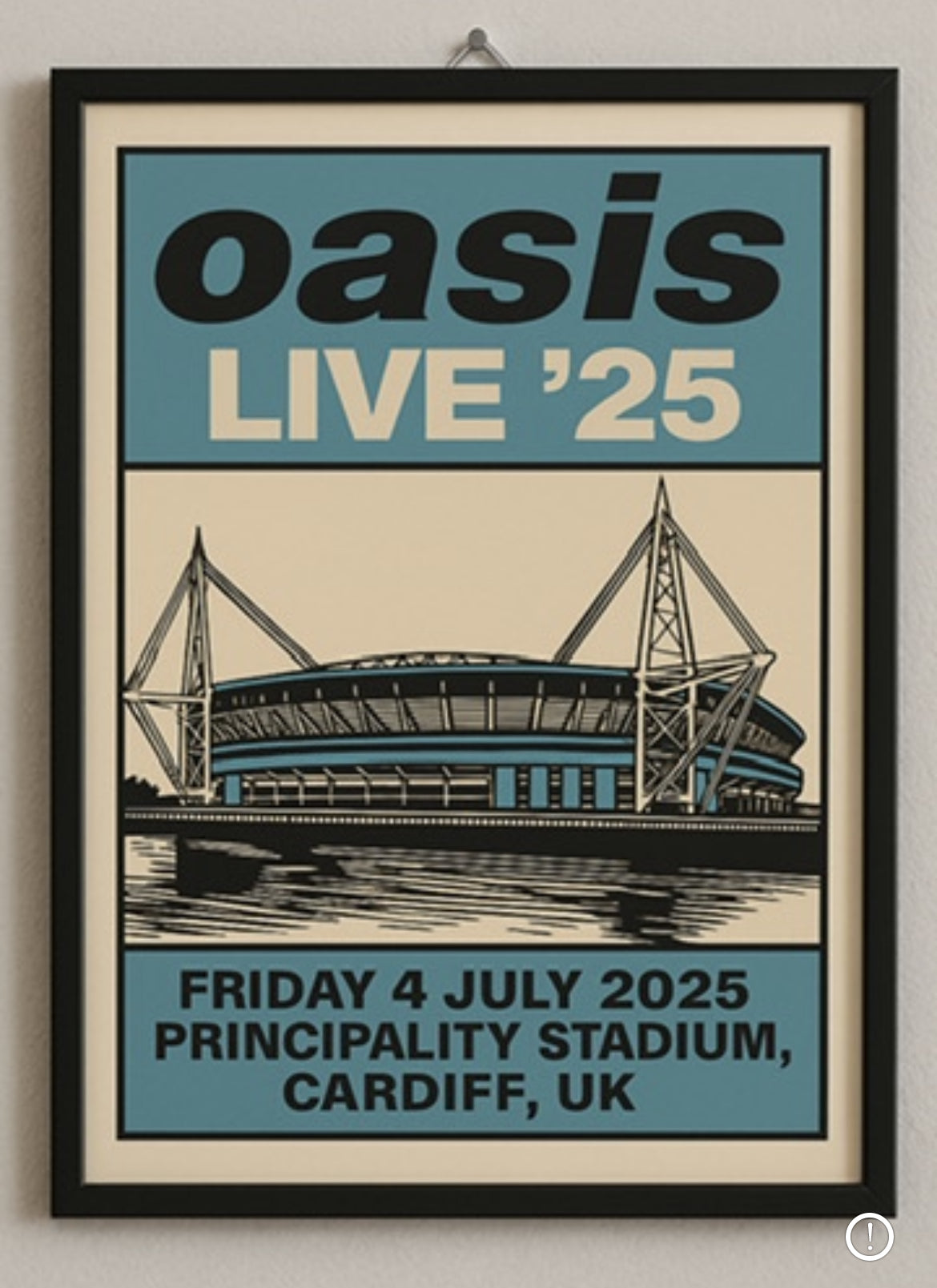 Oasis Millenium Stadium Concert Poster Print – Custom Music Wall Art – Gift