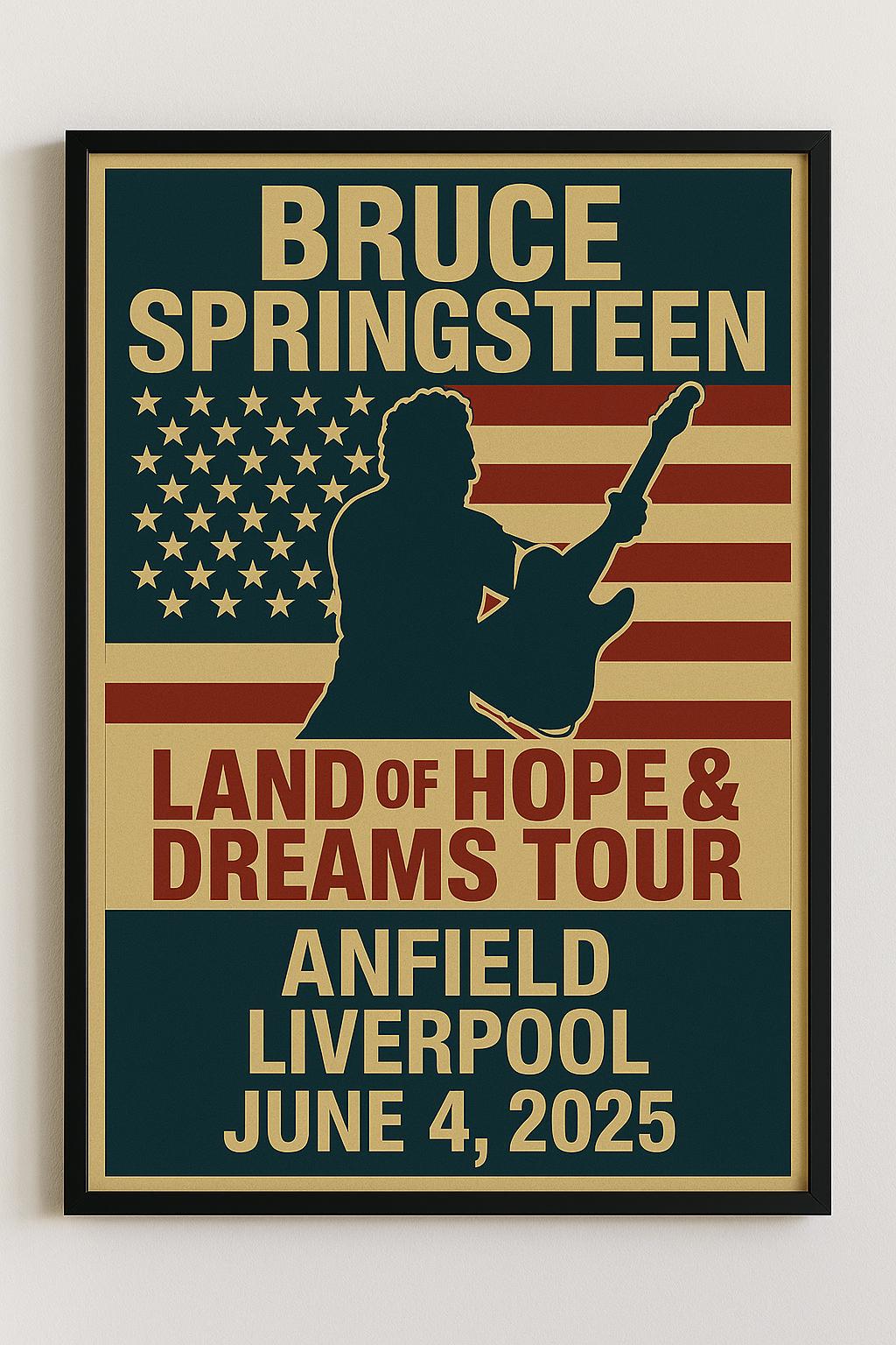 Bruce Springsteen Concert Poster - Anfield 4th June