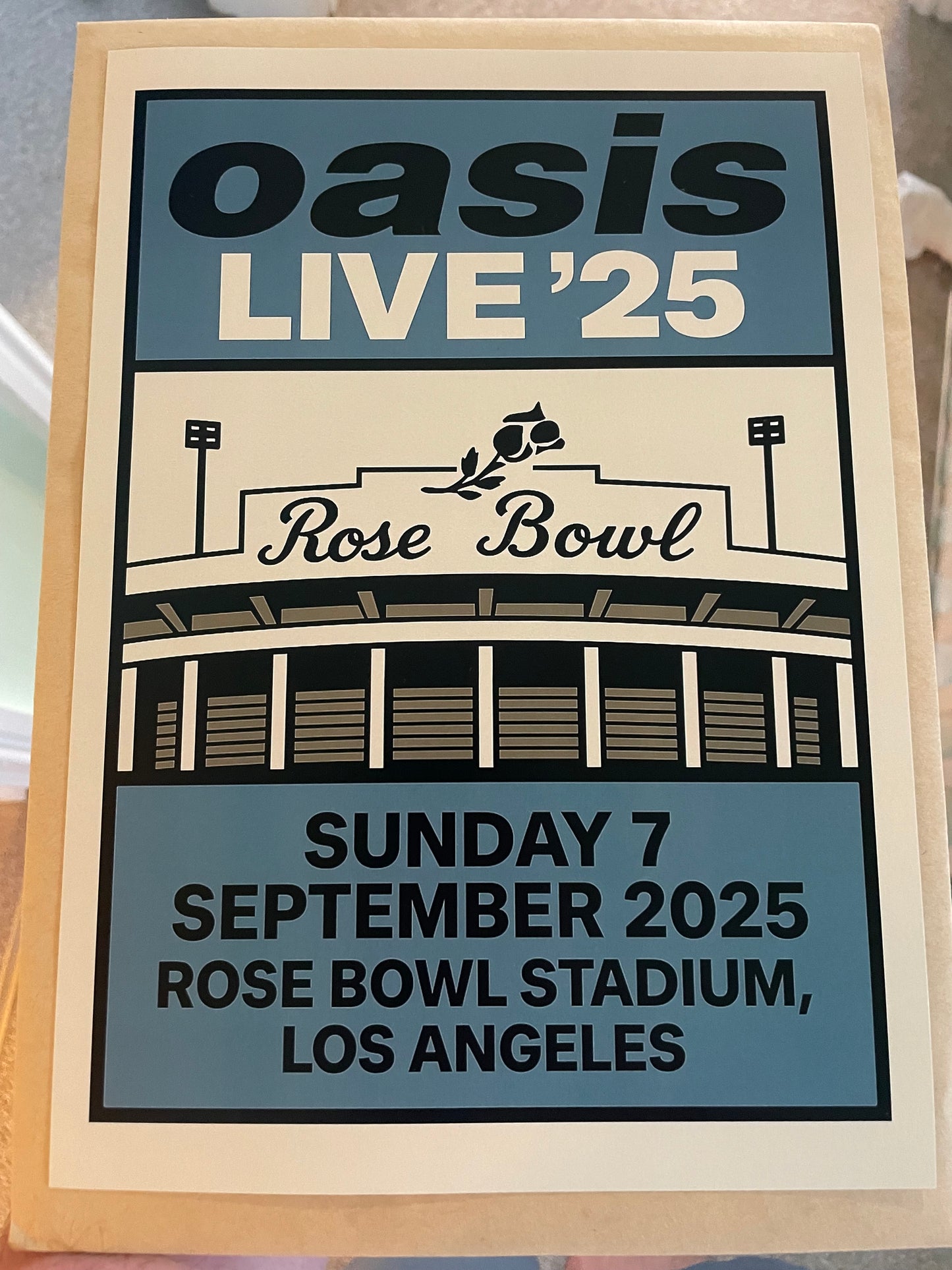 Oasis Rose Bowl Concert Poster Print – Custom Music Wall Art – Gift of