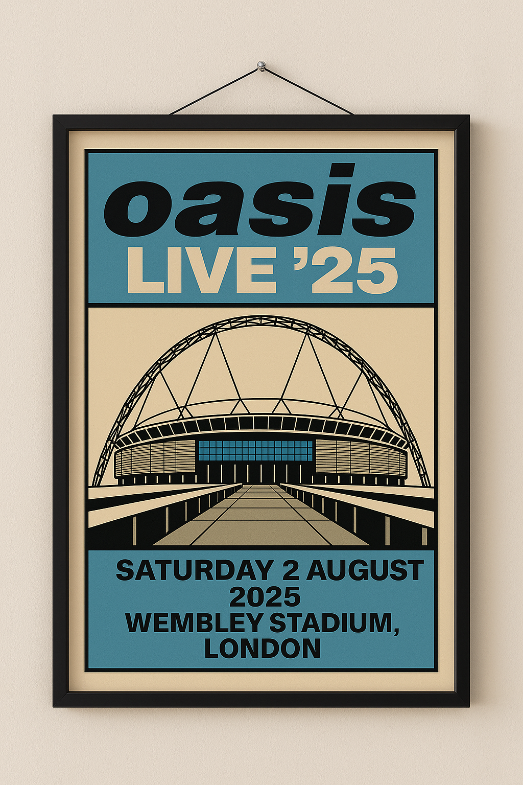 Oasis Wembley Stadium Concert Poster Print – Custom Music Wall Art – Gift