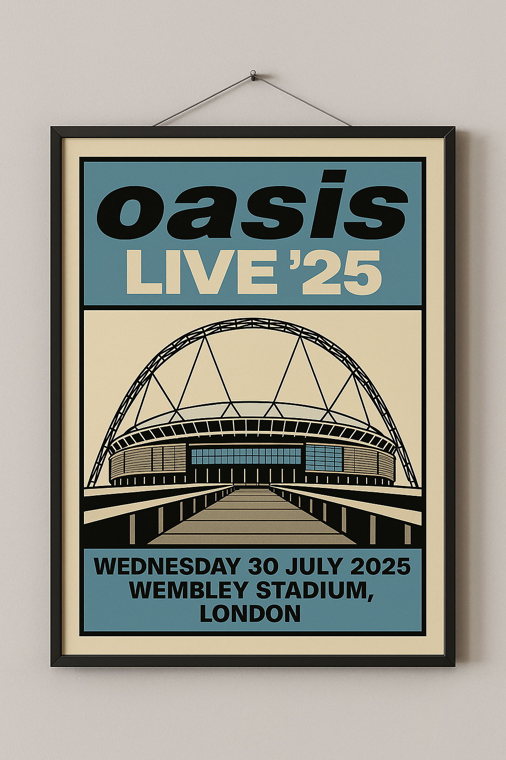 Oasis Wembley Stadium Concert Poster Print – Custom Music Wall Art – Gift