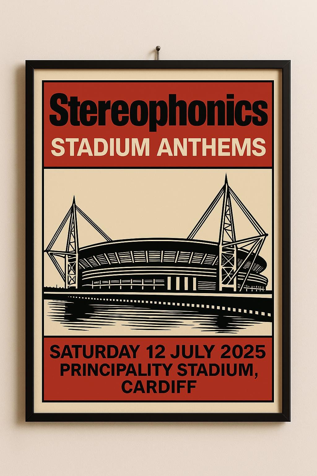Stereophonics Principality Stadium Tour Poster Print – Music Wall Art – Gift