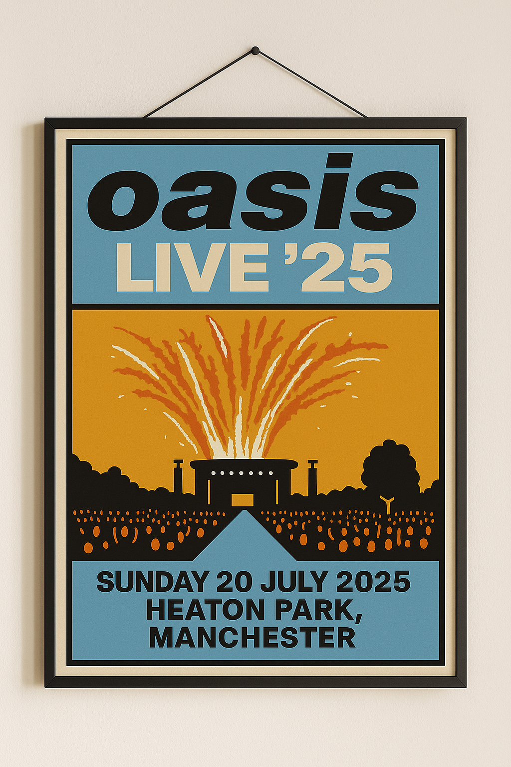 Oasis Manchester Concert Poster Print – Custom Music Wall Art – Gift of