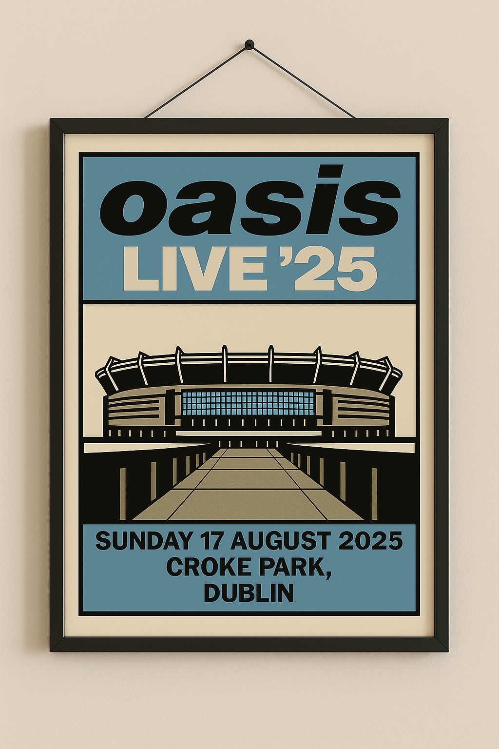 Oasis Croke Park Concert Poster Print – Custom Music Wall Art – Gift of