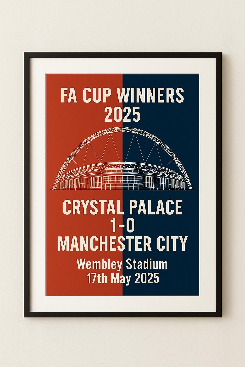 Crystal Palace FA Cup Poster Print – Custom Sports Wall Art – Gift