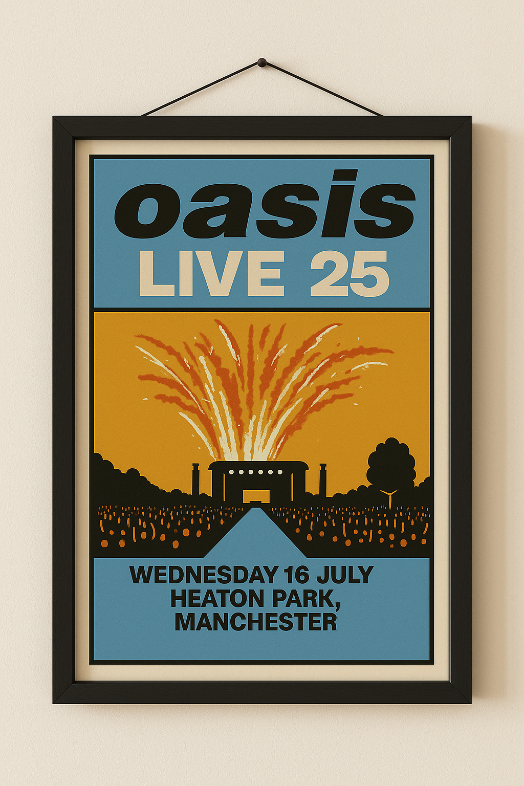 Oasis Manchester Concert Poster Print – Custom Music Wall Art – Gift of