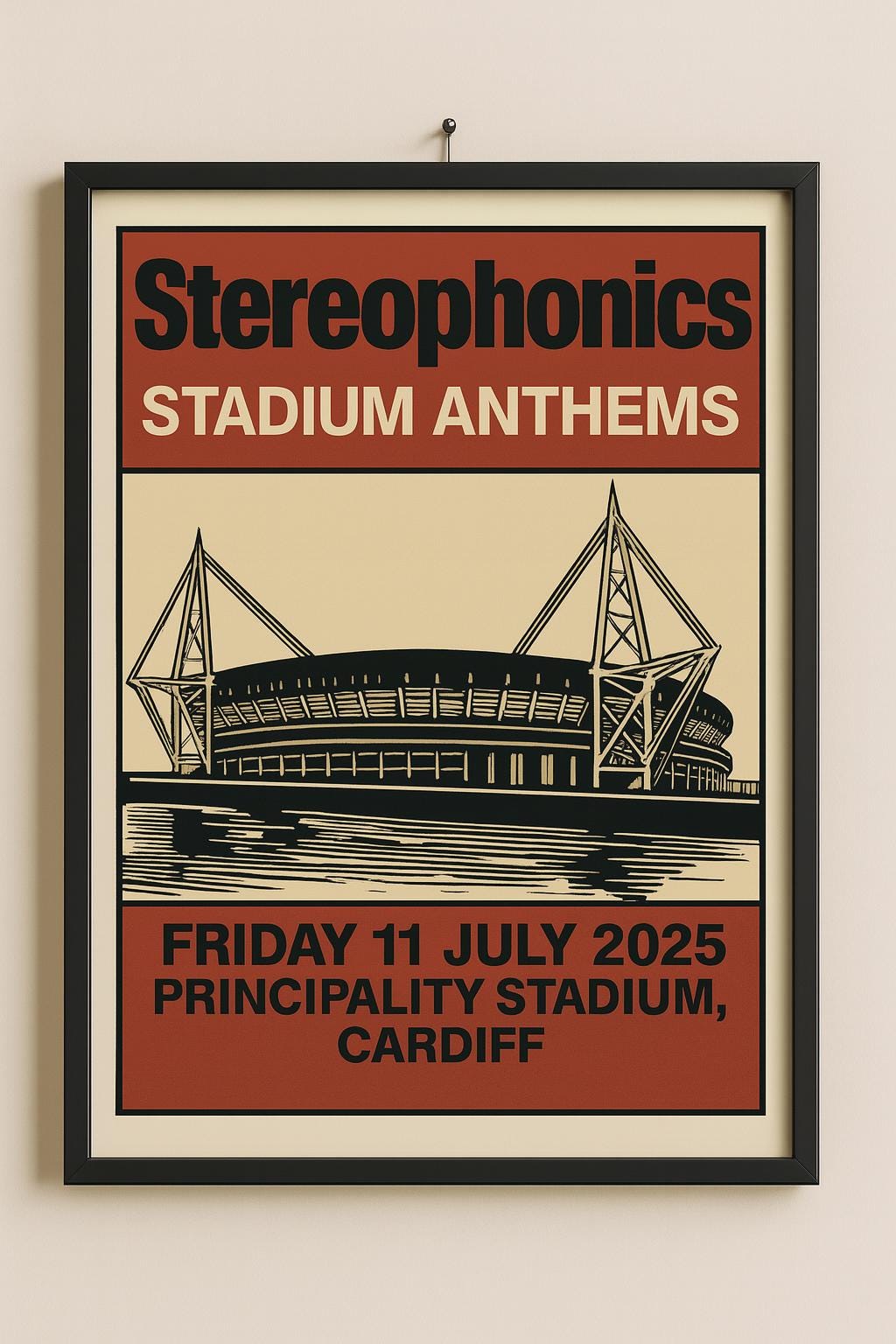 Stereophonics Principality Stadium Tour Poster Print – Music Wall Art – Gift