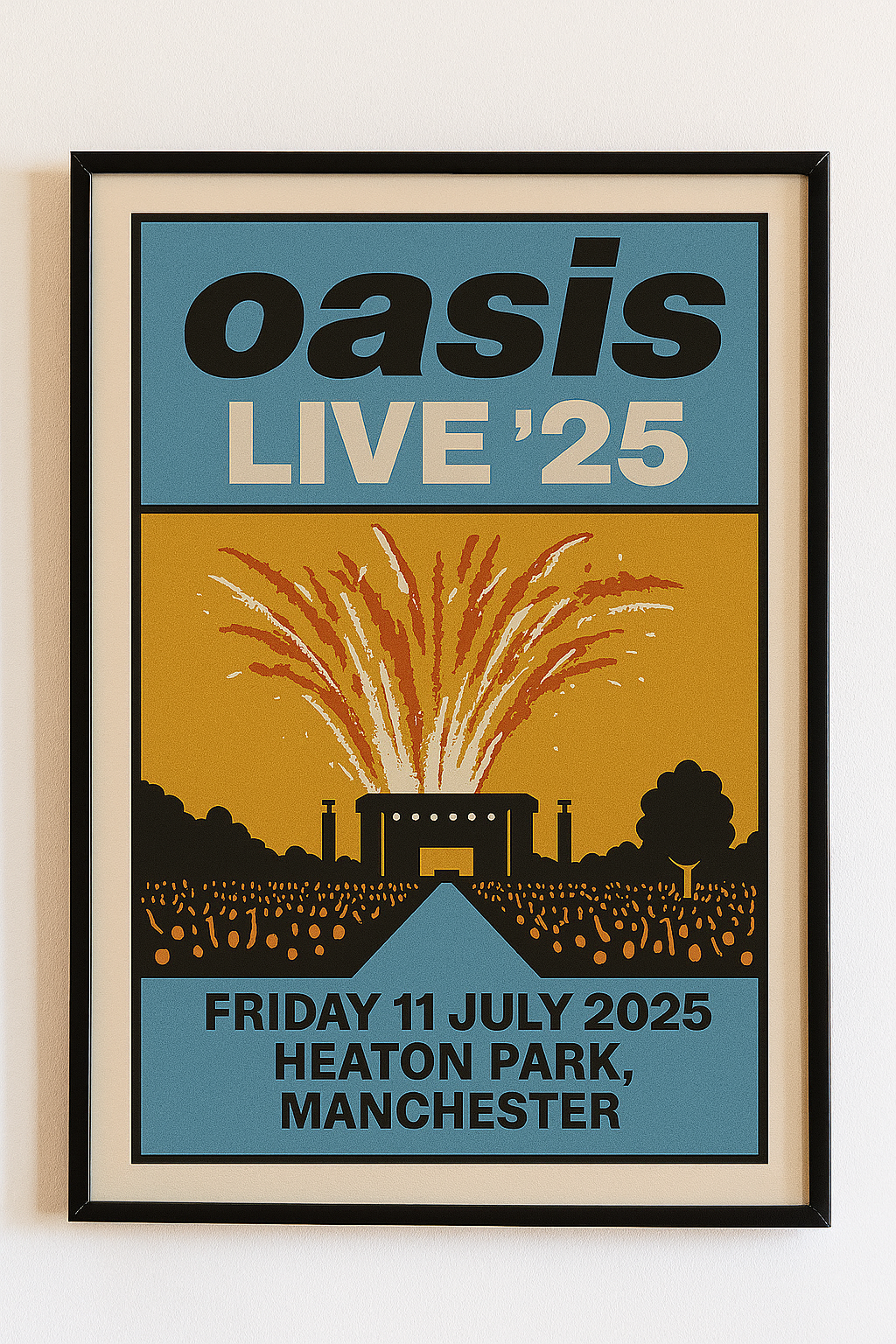Oasis Manchester Concert Poster Print – Custom Music Wall Art – Gift of