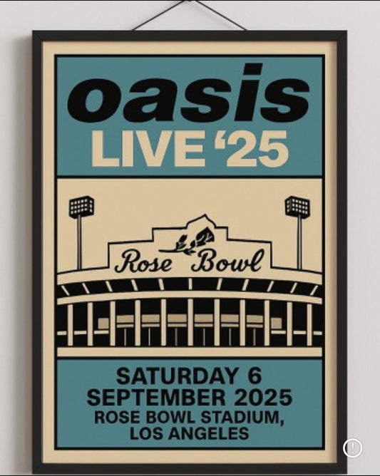 Oasis Rose Bowl Concert Poster Print – Custom Music Wall Art – Gift of