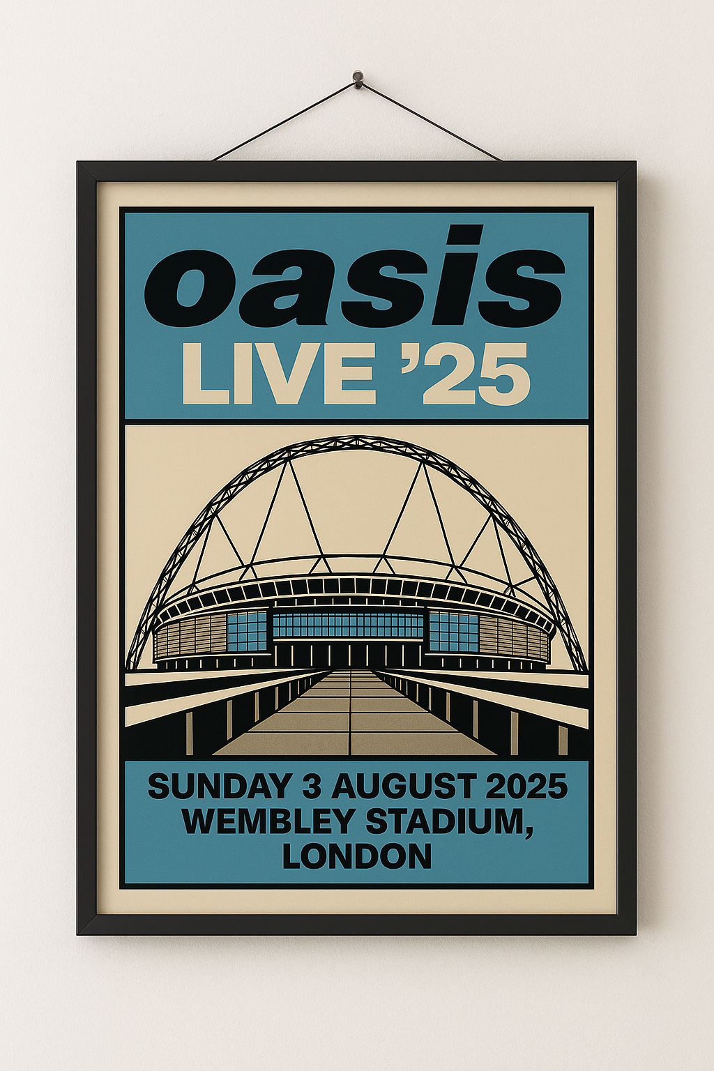 Oasis Wembley Stadium Concert Poster Print – Custom Music Wall Art – Gift