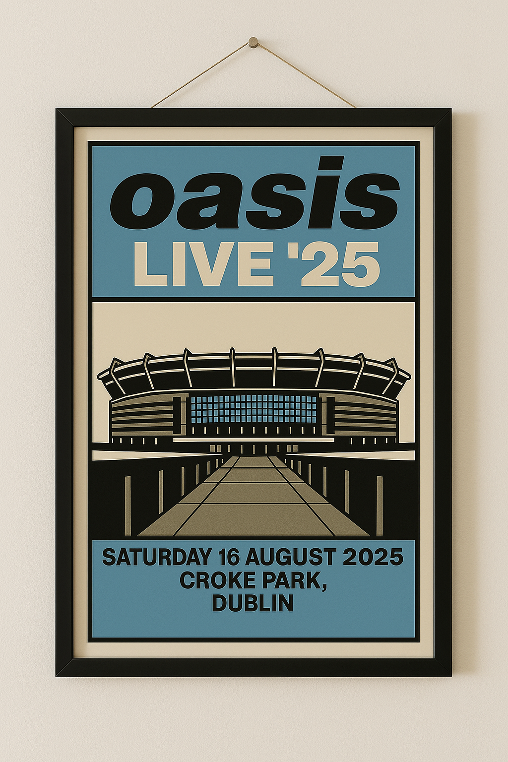 Oasis Croke Park Concert Poster Print – Custom Music Wall Art – Gift of