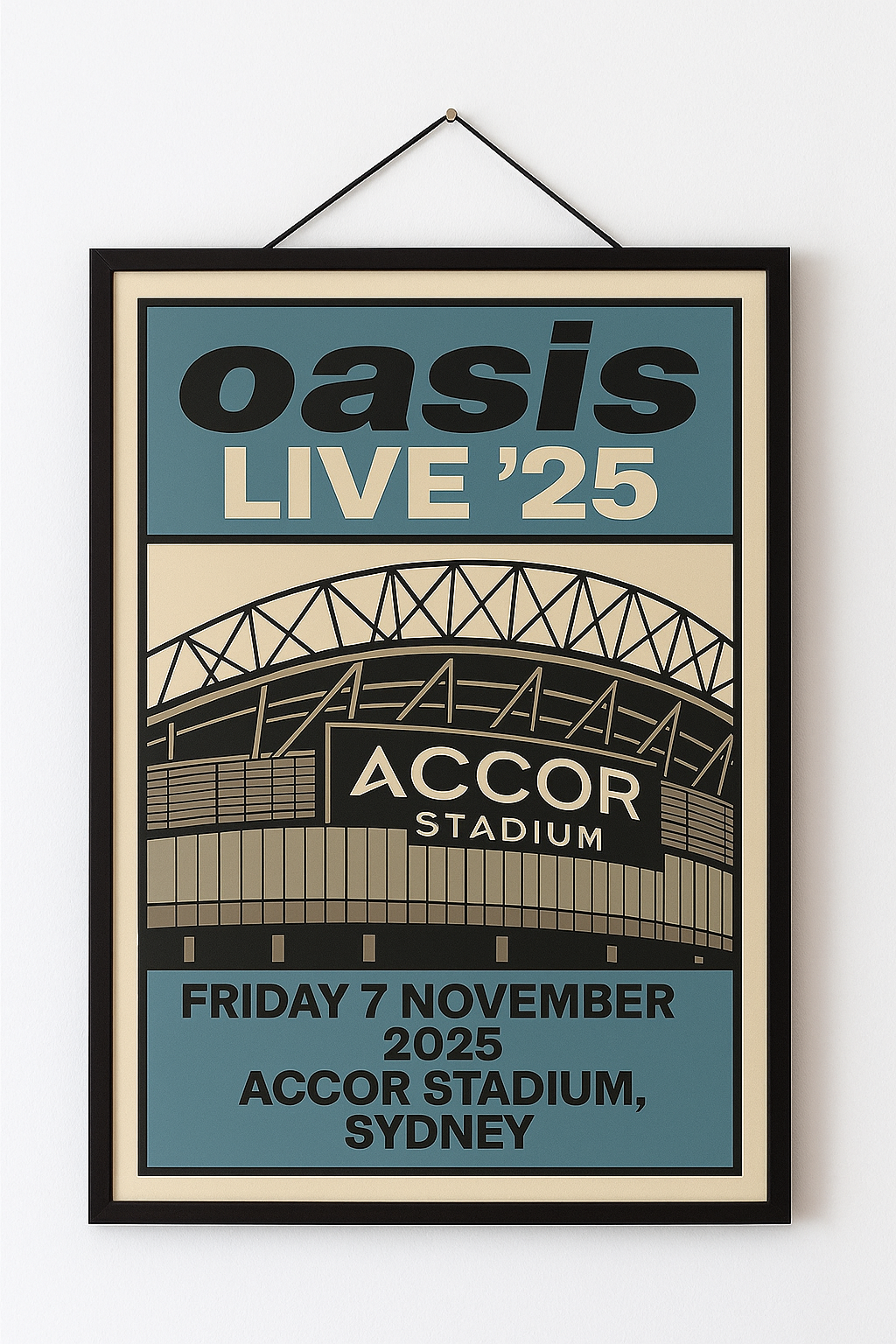 Oasis Sydney Concert Poster Print – Custom Music Wall Art – Gift