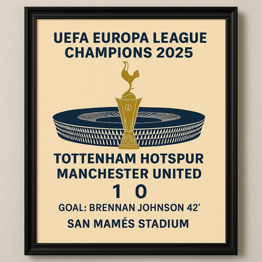 Tottenham Hotspur Europa League Design Poster Print – Custom Sports Wall Art – Gift