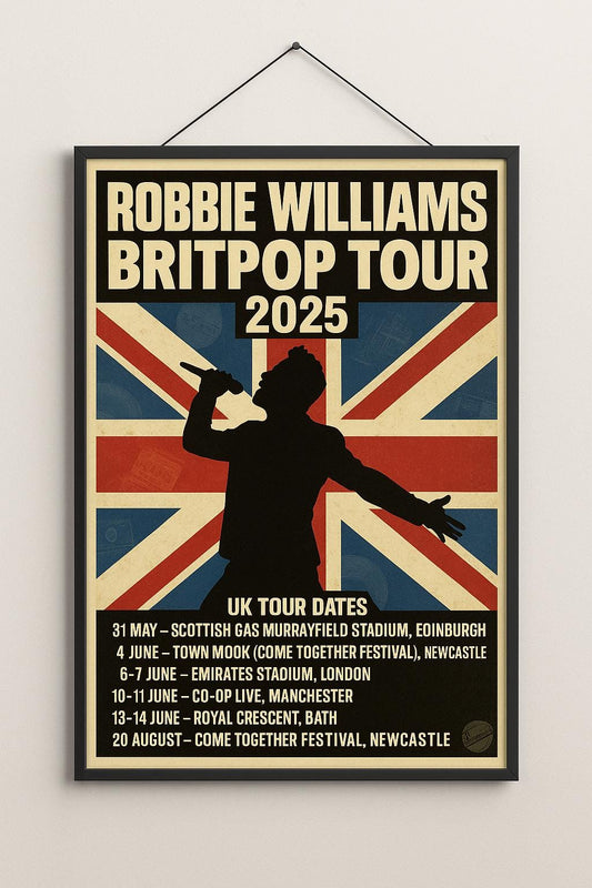 Robbie Williams Britpop Tour Poster Print – Custom Music Wall Art – Gift
