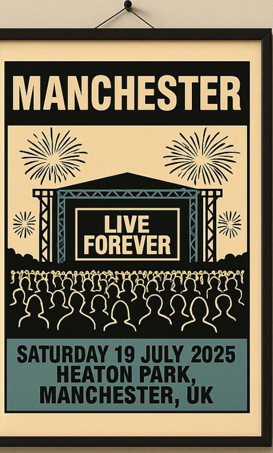 Oasis Heaton Park Concert Poster Print – Custom Music Wall Art – Gift