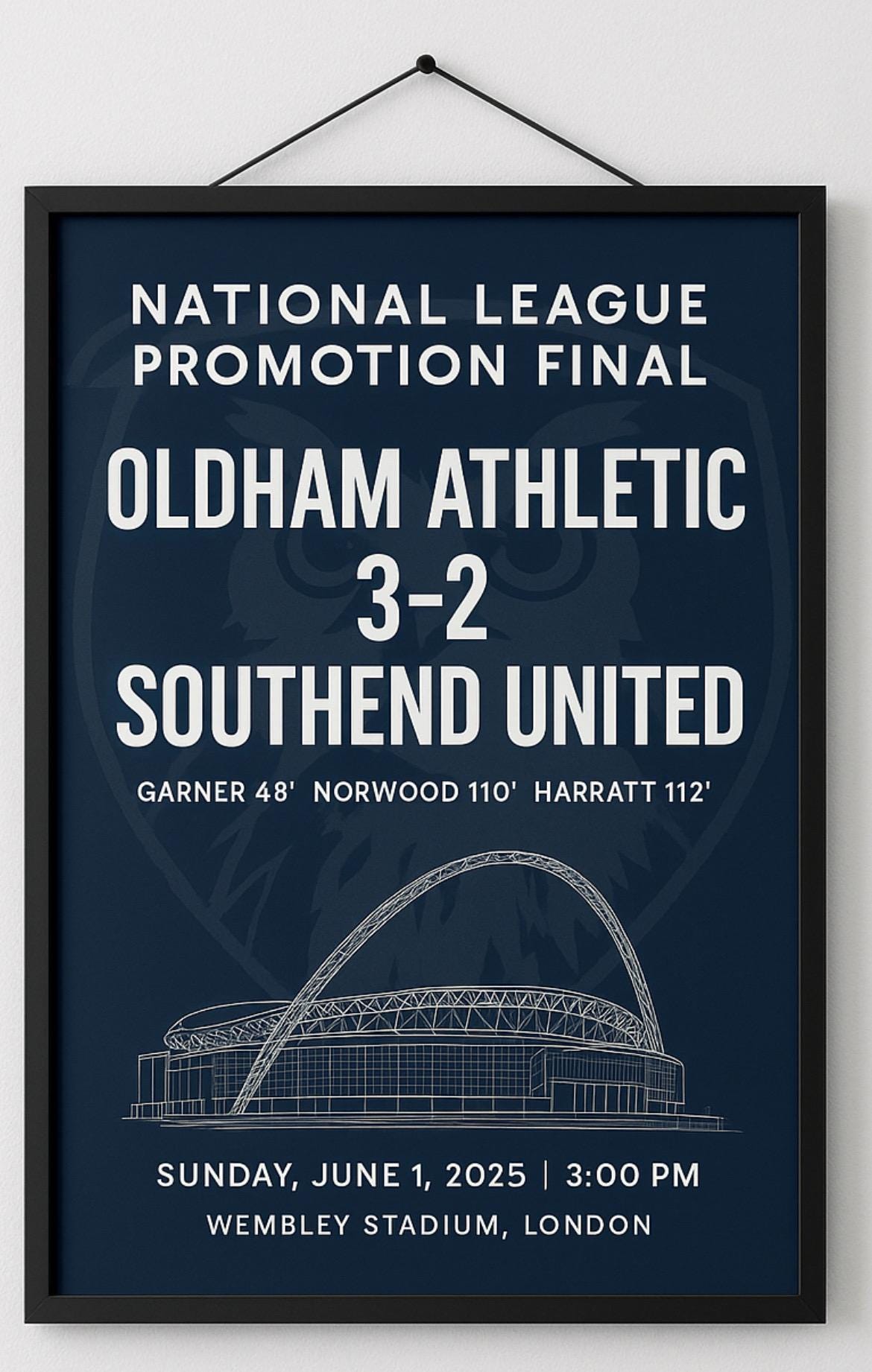 Oldham Athletic Promotion Poster Print – Custom Sports Wall Art – Gift