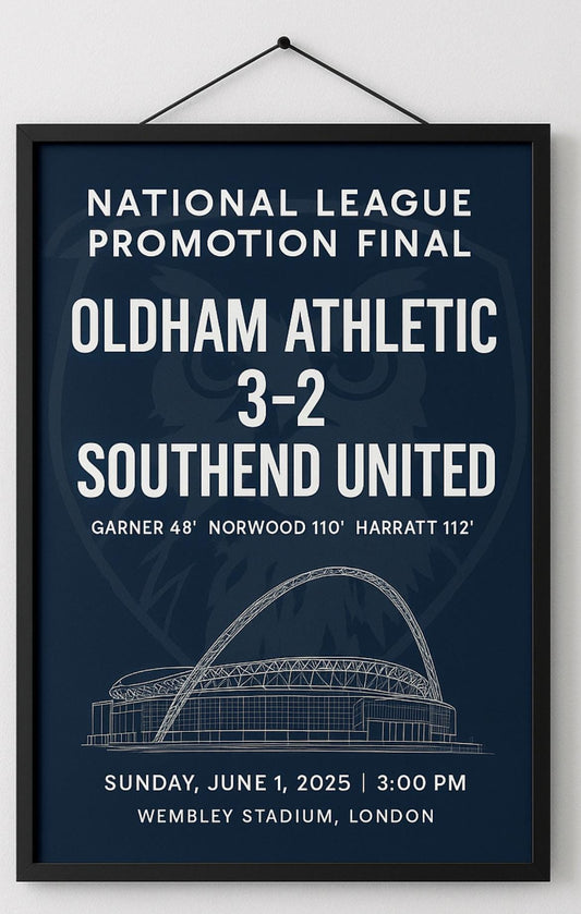 Oldham Athletic Promotion Poster Print – Custom Sports Wall Art – Gift