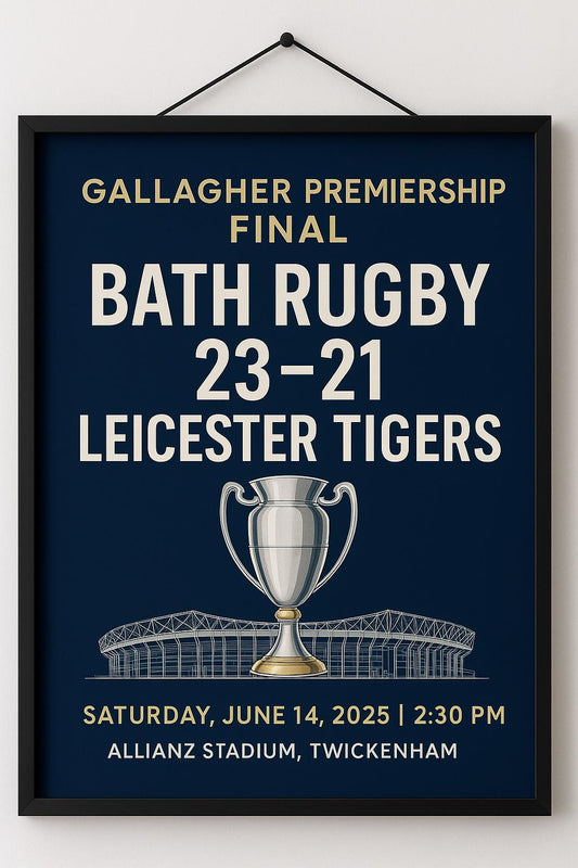 Bath Rugby Premiership Trophy Artwork Print – Custom Rugby Wall Art – Gift