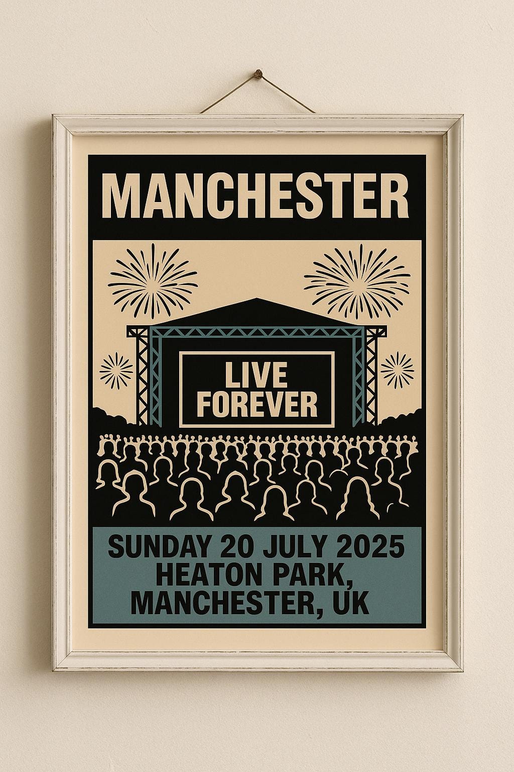 Oasis Heaton Park Concert Poster Print – Custom Music Wall Art – Gift