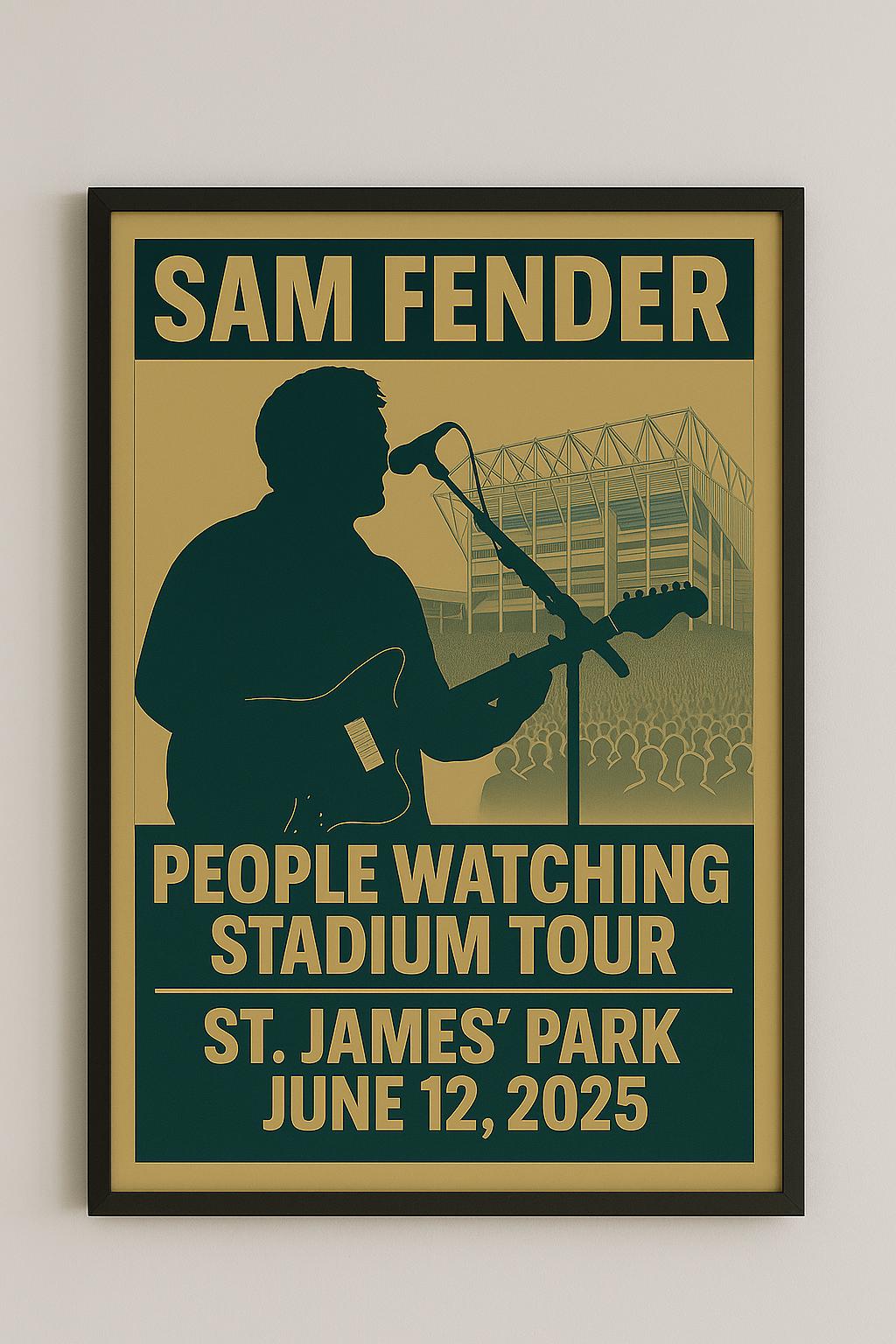 Sam Fender St James Park 12 June Concert Poster Print – Custom Music Wall Art – Gift